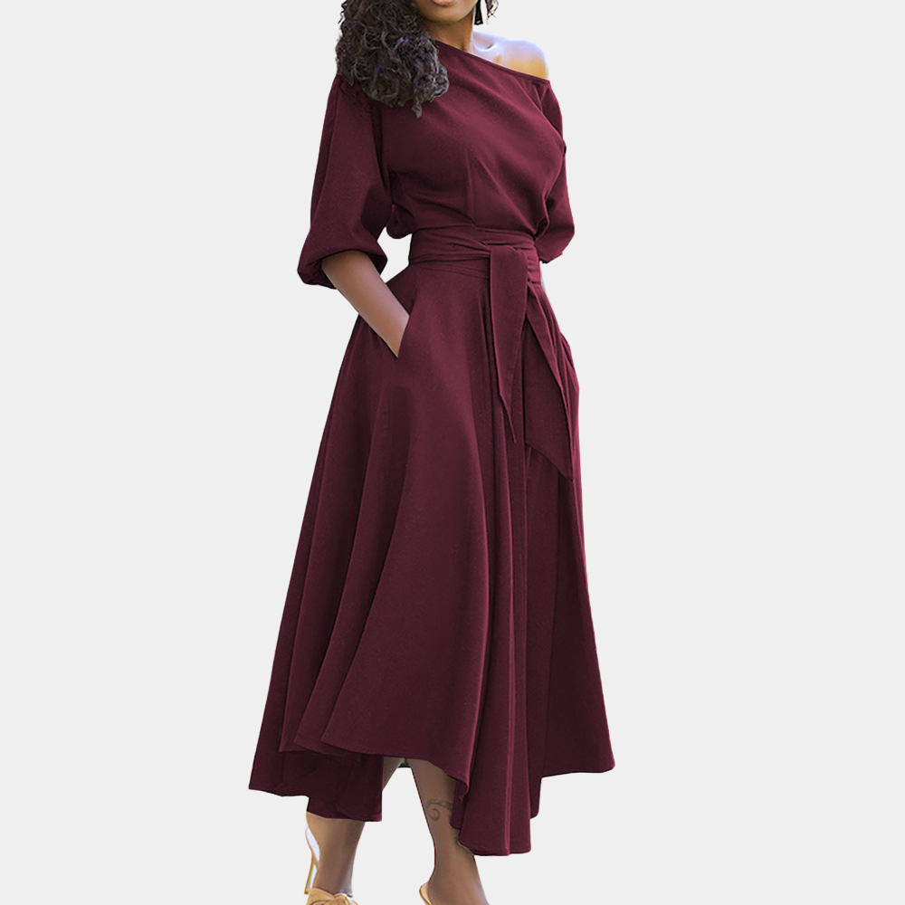 Stylish Women's Maxi Dress with Waistband - Comfortable Summer Dresses for Any Occasion