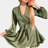Women's Flowy Satin Summer Dress