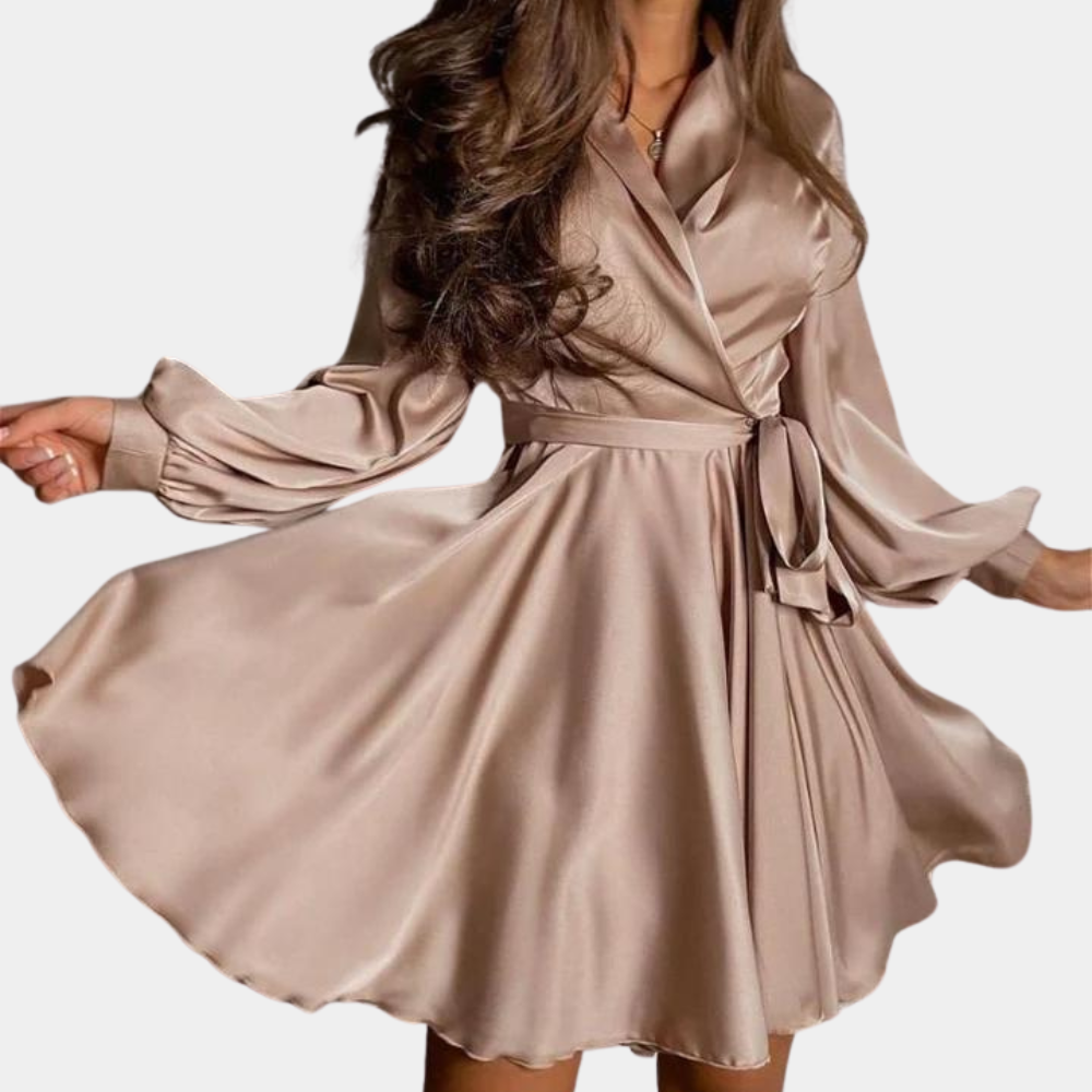 Women's Flowy Satin Summer Dress