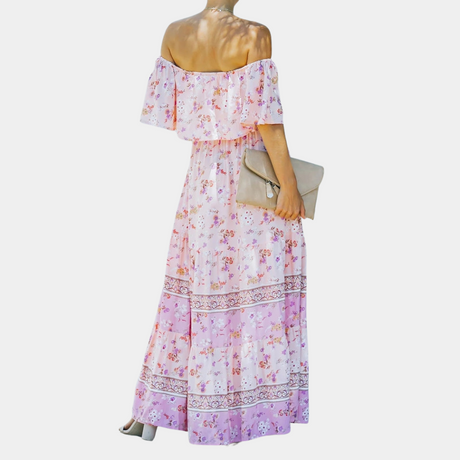 Women's Maxi Dress Yellow Polyester