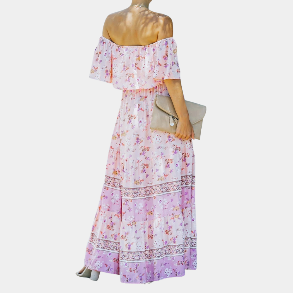 Women's Maxi Dress Yellow Polyester