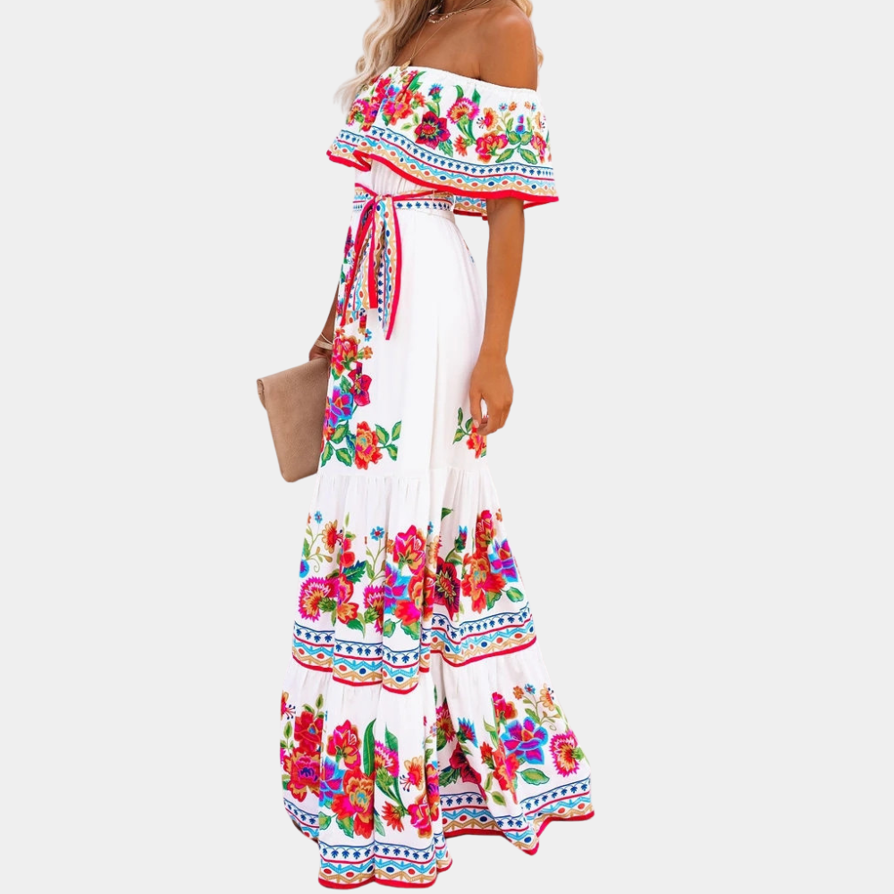 Women's Maxi Dress Yellow Polyester