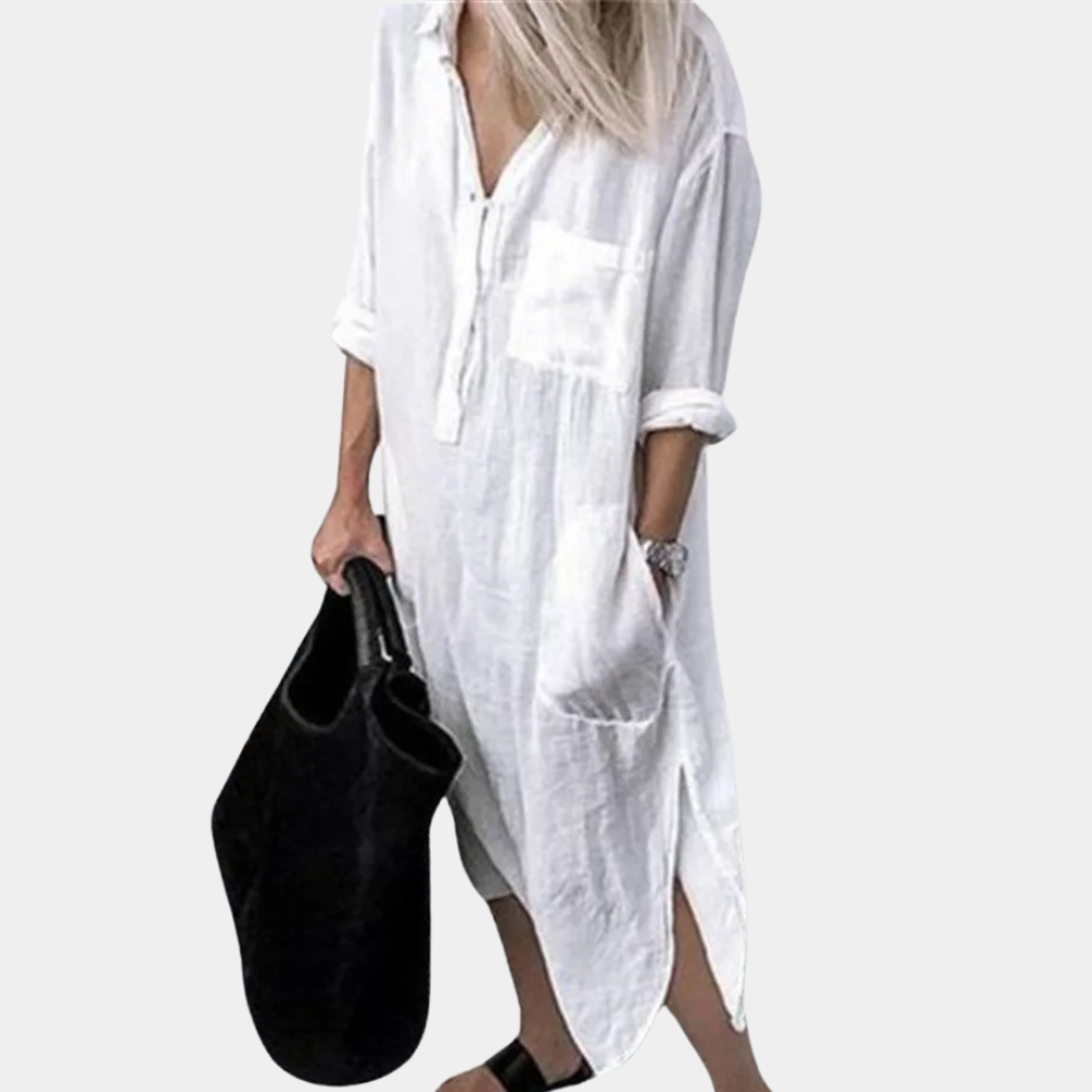 Women's Lightweight Maxi Dress, Breathable White Summer Style