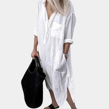 Women's Lightweight Maxi Dress, Breathable White Summer Style