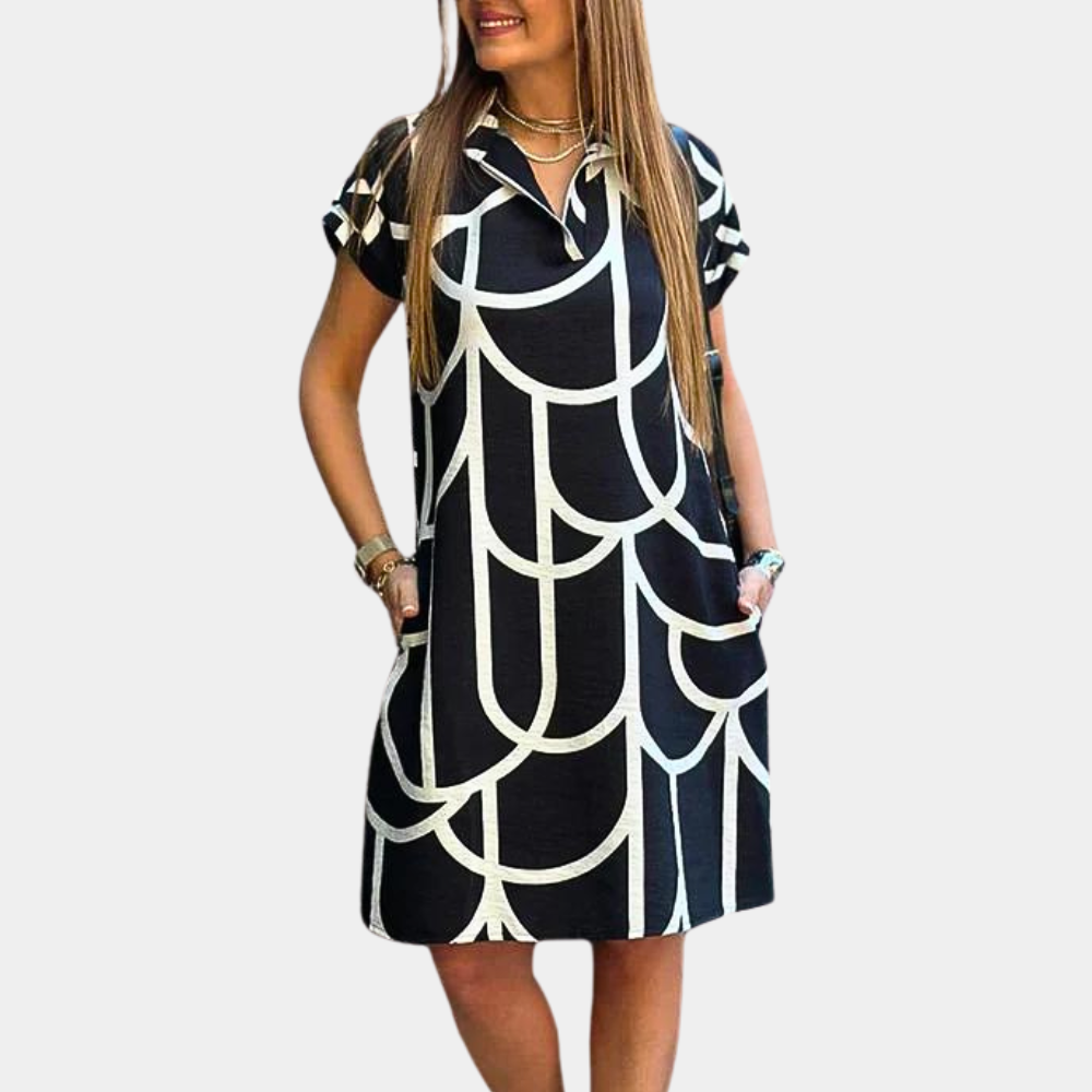 Women's Midi Dress Black Polyester