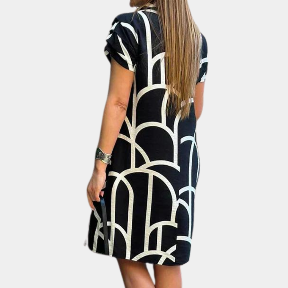 Women's Midi Dress Black Polyester