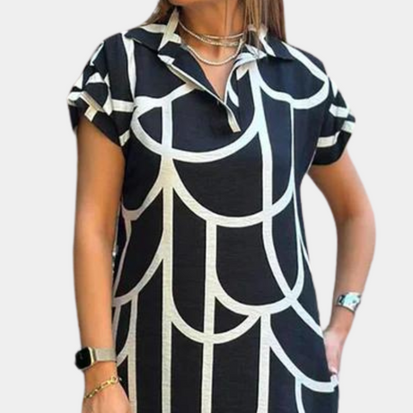 Women's Midi Dress Black Polyester