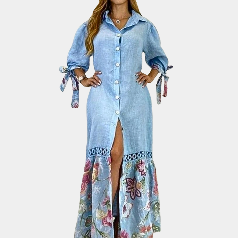 Women's Yellow Boho Printed Maxi Dress