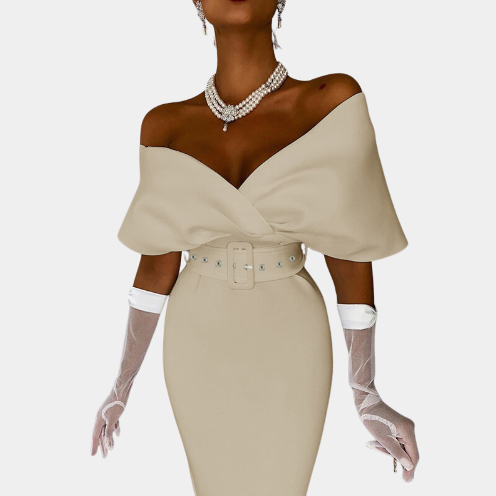 Women's Formal Dress Black Off-Shoulder Elegant Evening Gown