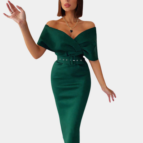 Women's Formal Dress Black Off-Shoulder Elegant Evening Gown