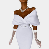 Women's Formal Dress Black Off-Shoulder Elegant Evening Gown