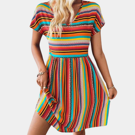 Women's Striped Cotton Summer Dress