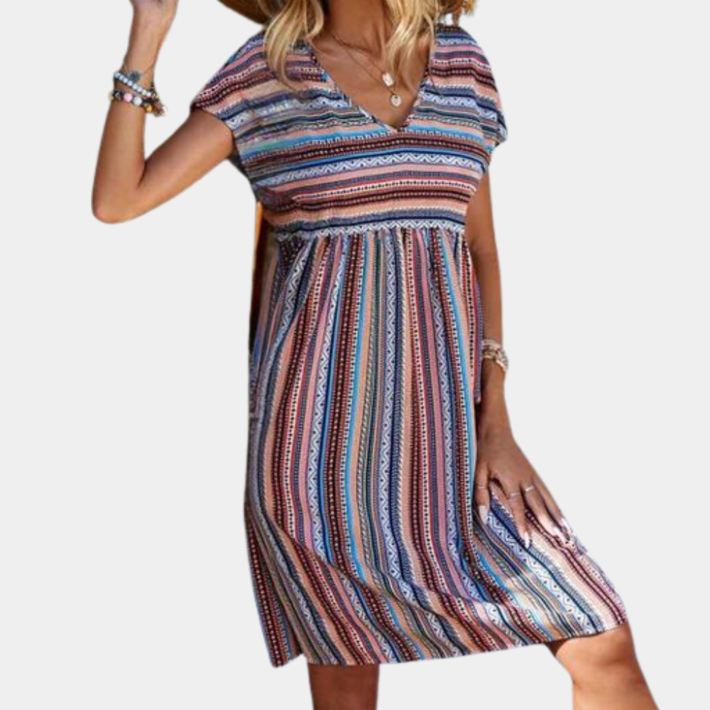 Women's Striped Cotton Summer Dress