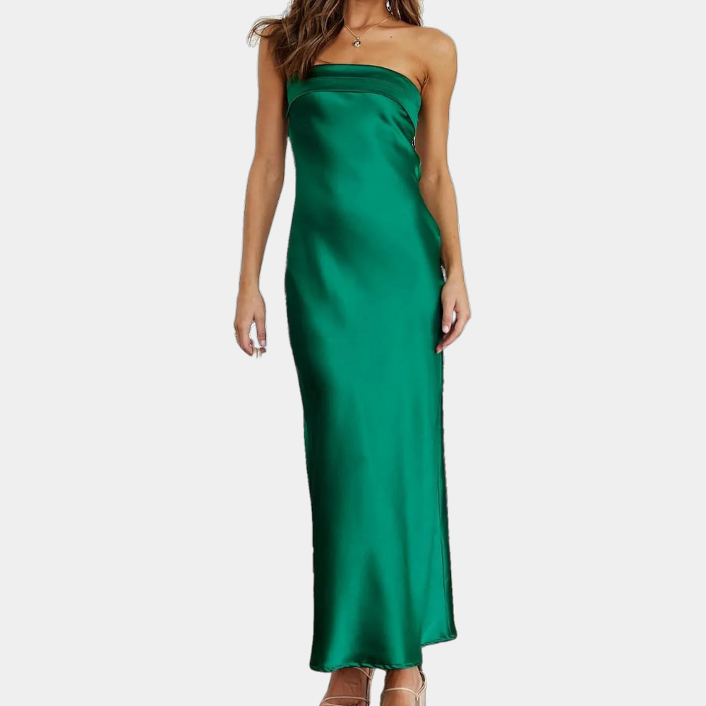 Women's Elegant Polyester Shiny Long Dress