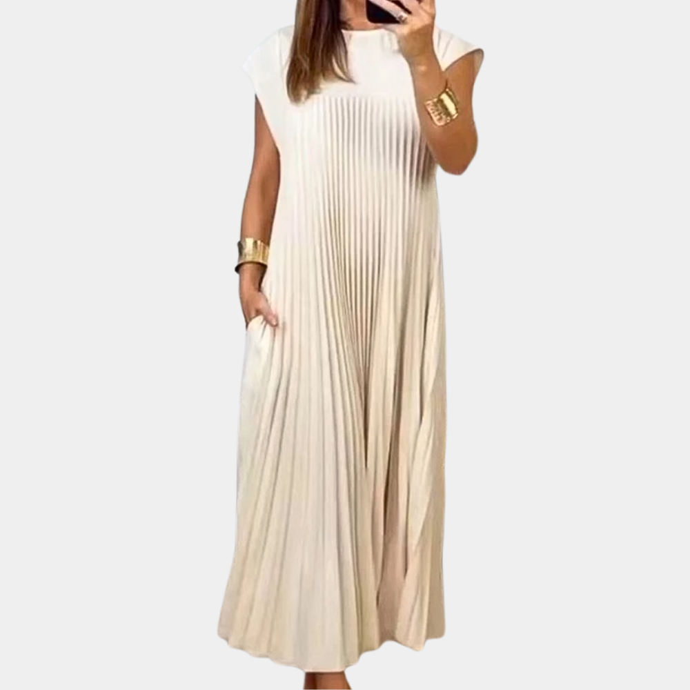 Women's Polyester Pleated Dress