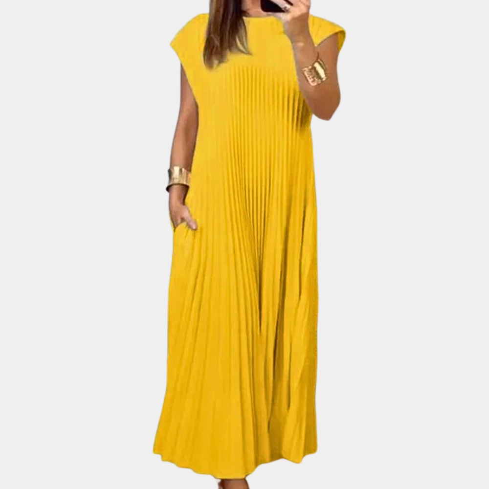 Women's Polyester Pleated Dress