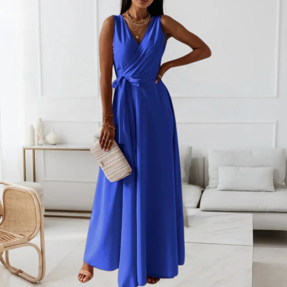 Women's Elegant Polyester Maxi Dress