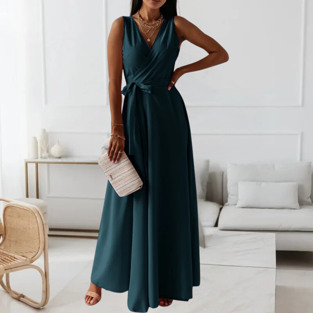 Women's Elegant Polyester Maxi Dress