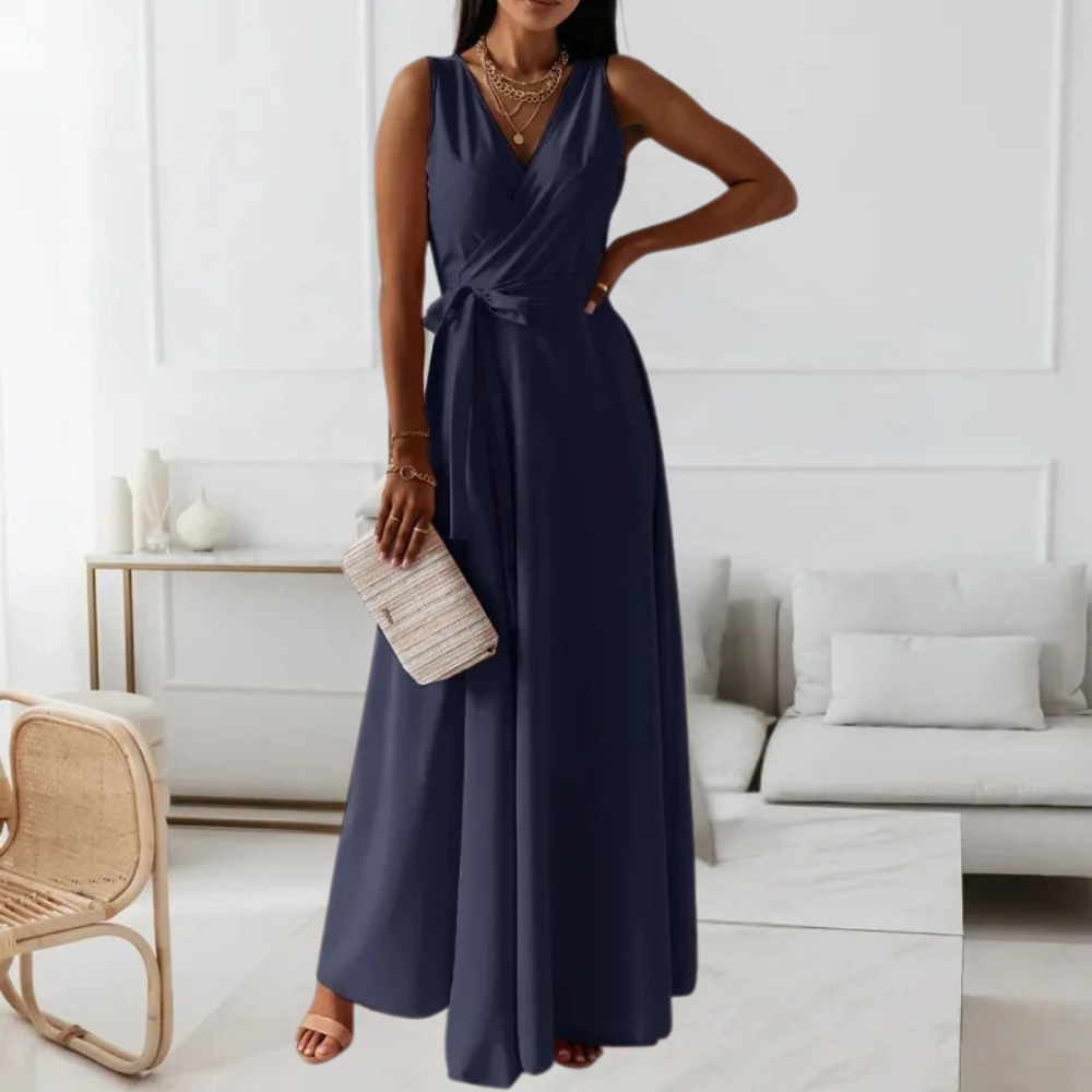 Women's Elegant Polyester Maxi Dress