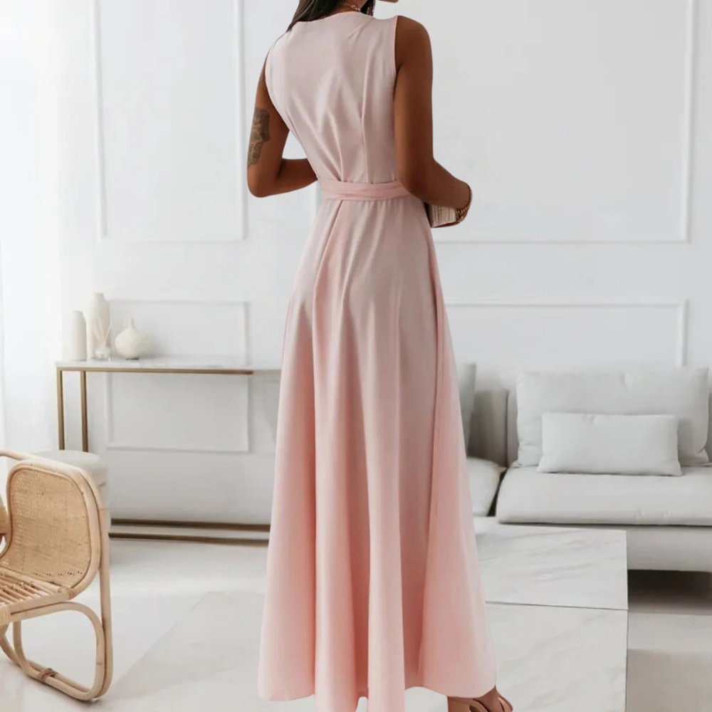 Women's Elegant Polyester Maxi Dress