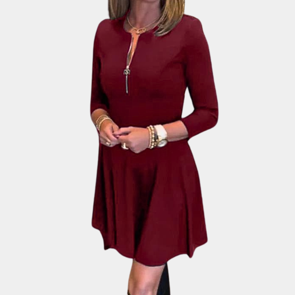 Women's Elegant Polyester A-Line Dress