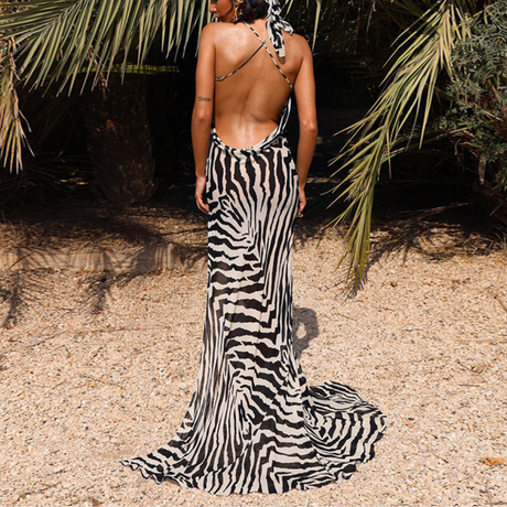 Women's Black Polyester Maxi Dress