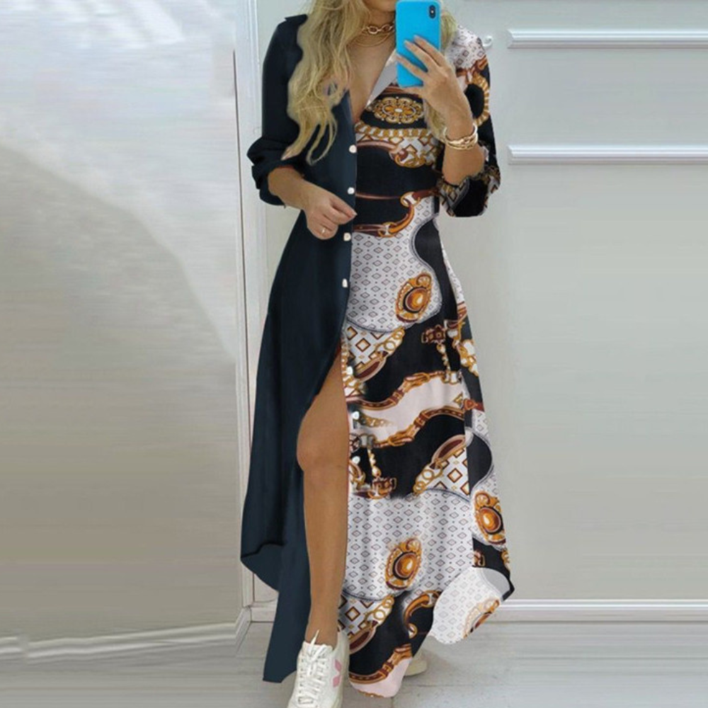 Artistic Newspaper Print Luxury Dress - Unique Womens Dress for Statement Style
