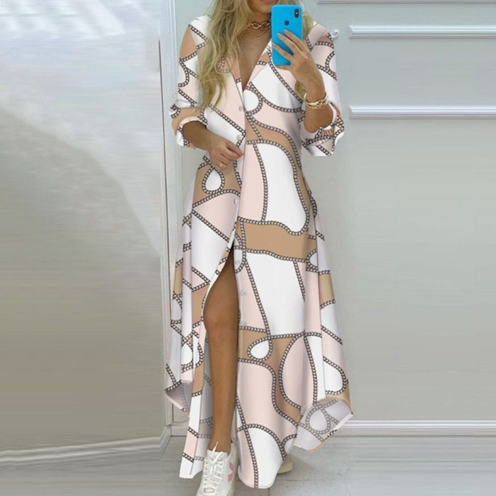 Artistic Newspaper Print Luxury Dress - Unique Womens Dress for Statement Style
