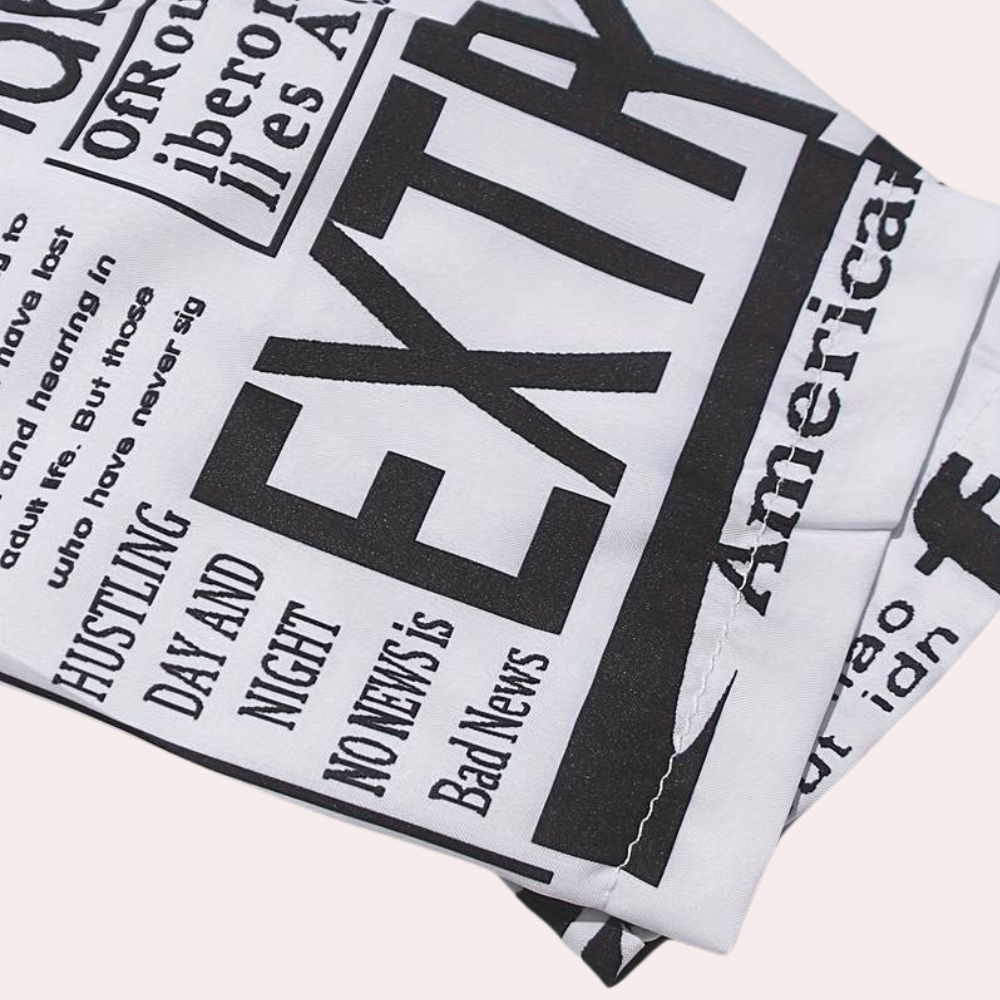 Artistic Newspaper Print Luxury Dress - Unique Womens Dress for Statement Style