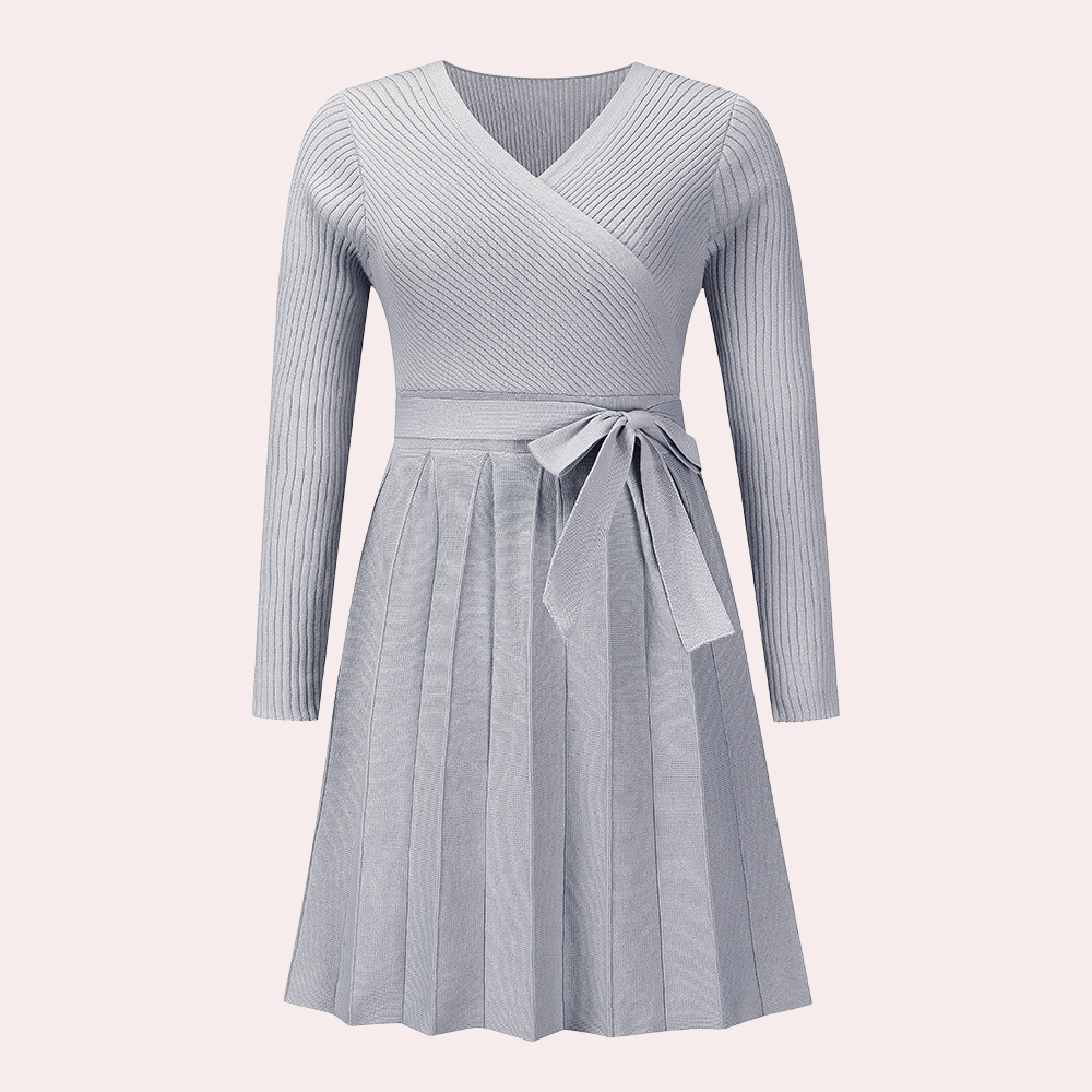 Women's Polyester Pleat Midi Dress