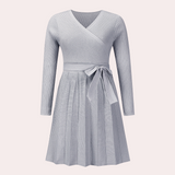 Women's Polyester Pleat Midi Dress