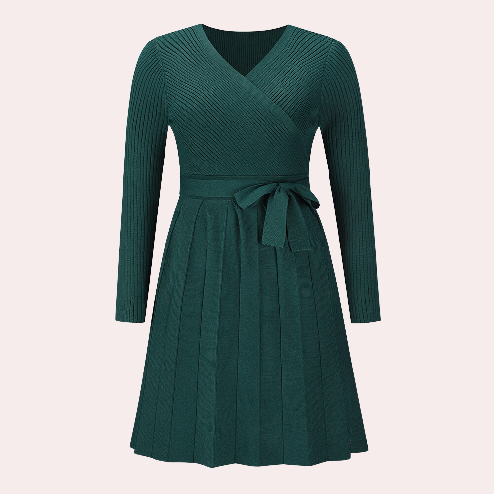 Women's Polyester Pleat Midi Dress