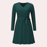 Women's Polyester Pleat Midi Dress