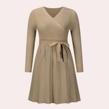 Women's Polyester Pleat Midi Dress
