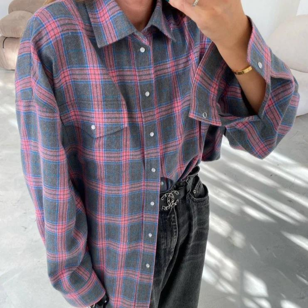 Women's Checkered Polyester Shirt
