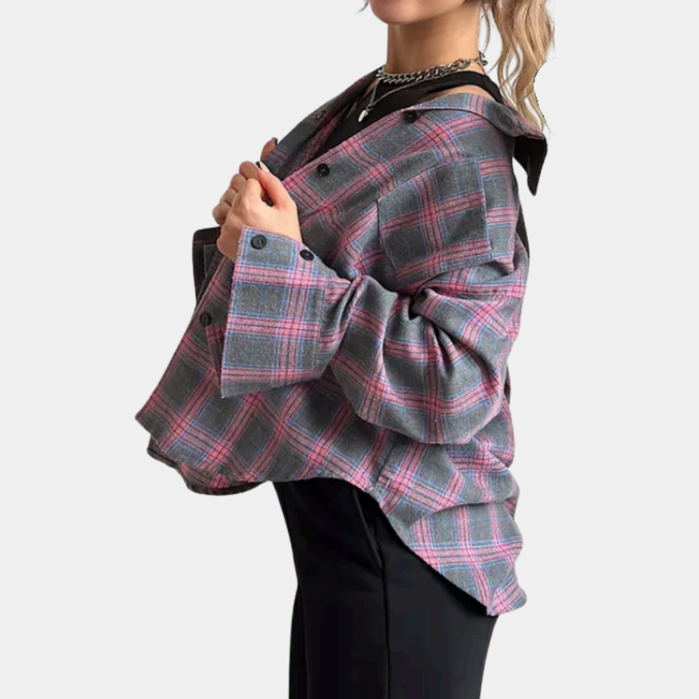 Women's Checkered Polyester Shirt