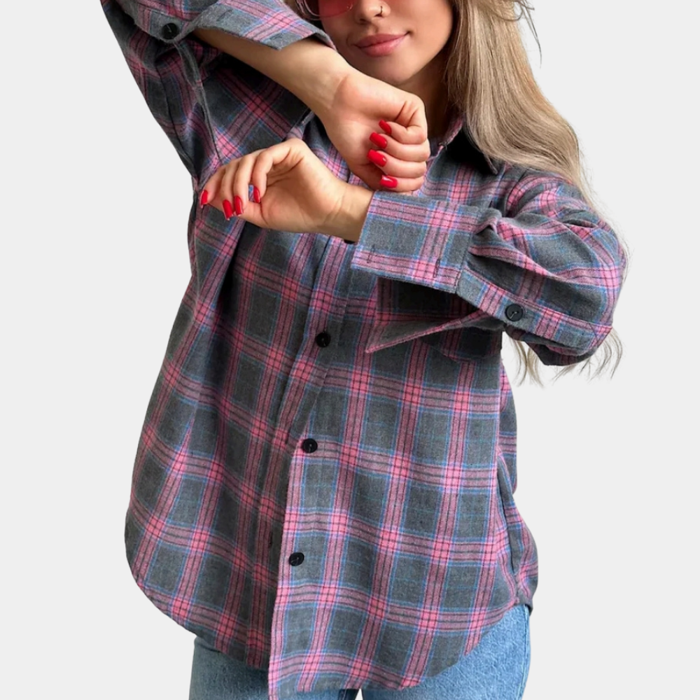 Women's Checkered Polyester Shirt