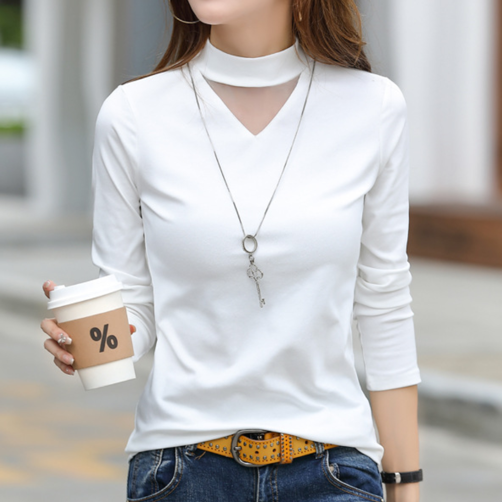 Women's V-Neckline Cotton Shirt