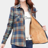 Women's Flannel Cotton Shirt Checkered