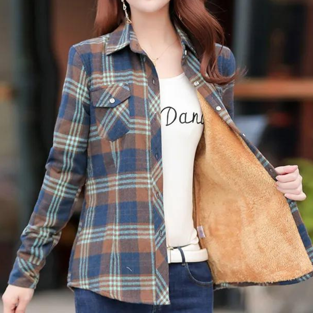 Women's Flannel Cotton Shirt Checkered