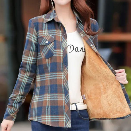 Women's Flannel Cotton Shirt Checkered