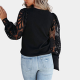 Women's Summer Black Polyester Shirt