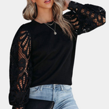 Women's Summer Black Polyester Shirt