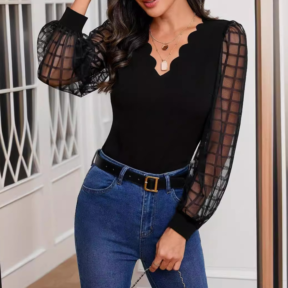 Women's High-Quality Fabric V-Neck Top