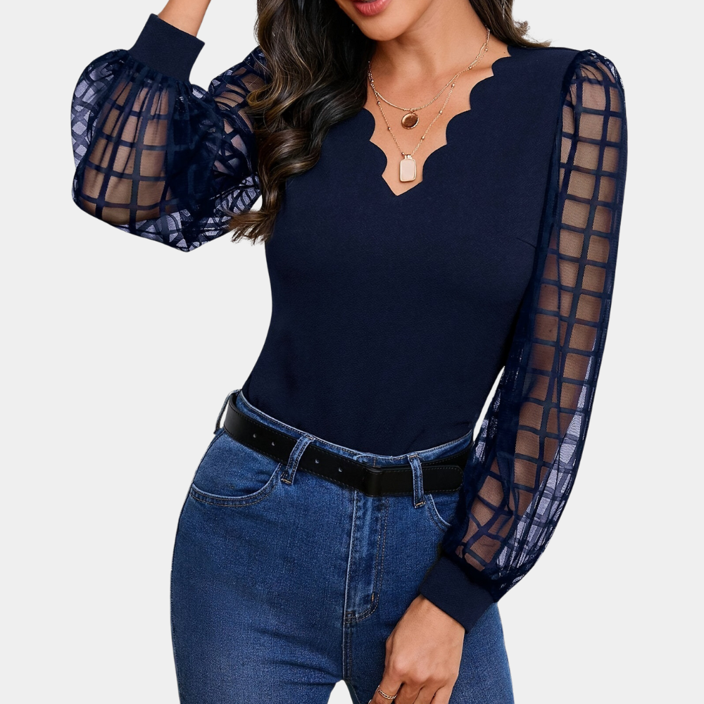 Women's High-Quality Fabric V-Neck Top