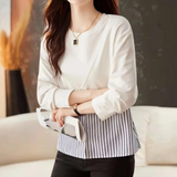 Women's White Blouse Polyester Long Sleeve