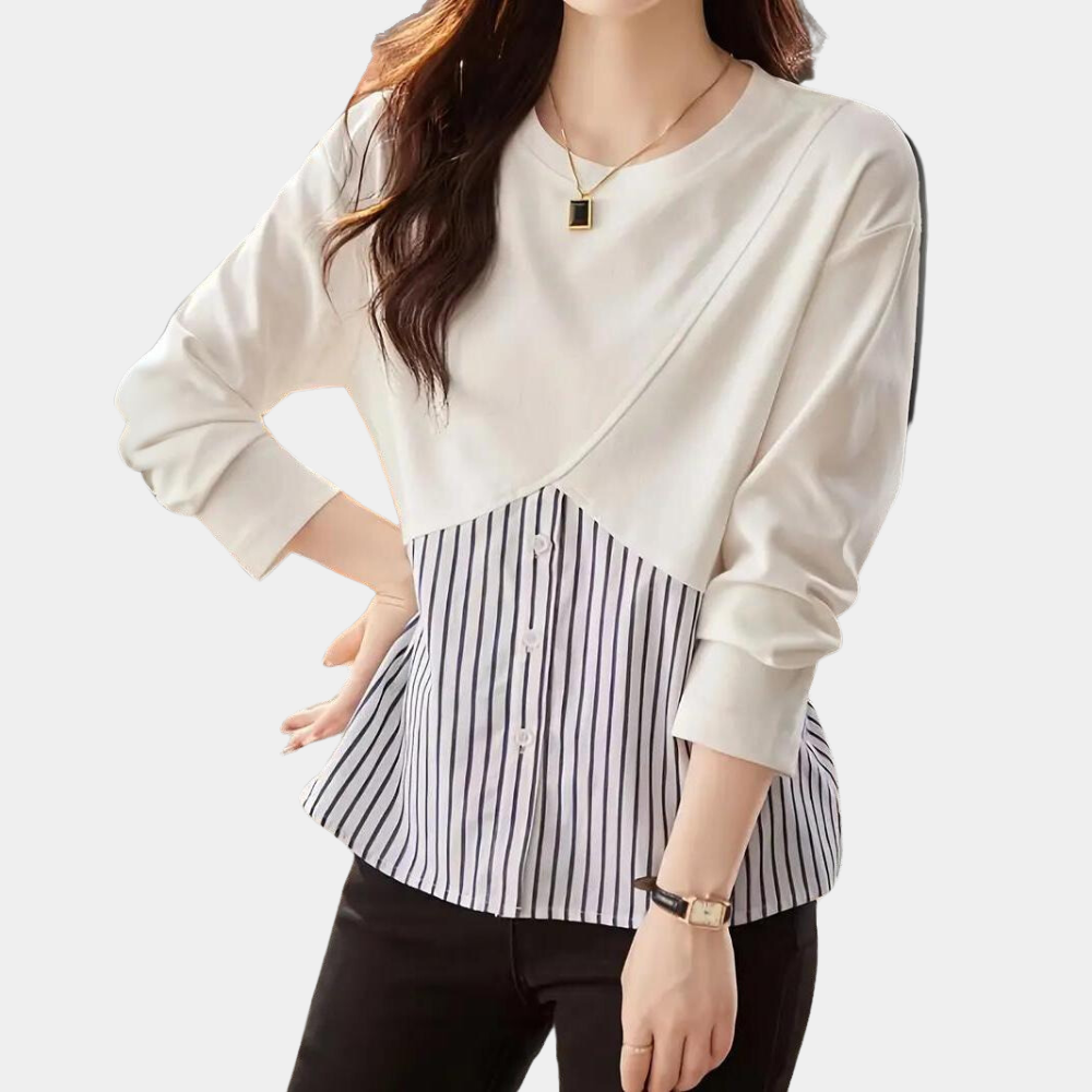 Women's White Blouse Polyester Long Sleeve