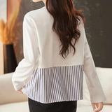 Women's White Blouse Polyester Long Sleeve
