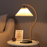 WoodFlow - Table Lamp with Natural Curves and Wooden Design