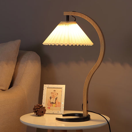 WoodFlow - Table Lamp with Natural Curves and Wooden Design